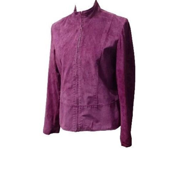 Pursuits LTD Vintage 90's Large Purple Suede Zip-Up Jacket - Picture 3 of 5